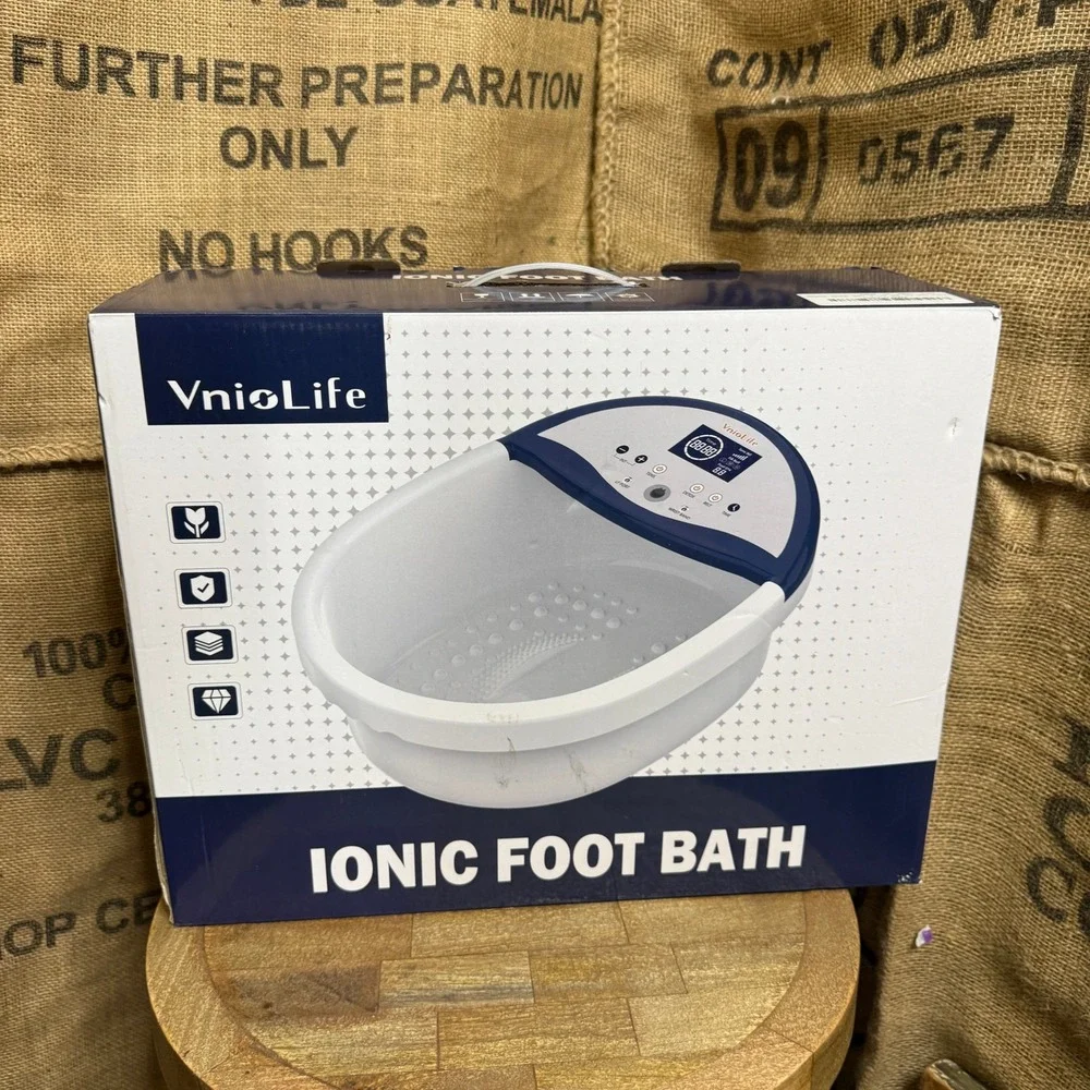 VnioLife Ionic Foot Bath Unisex OS White Blue NEW Detox Spa Personal Treatment